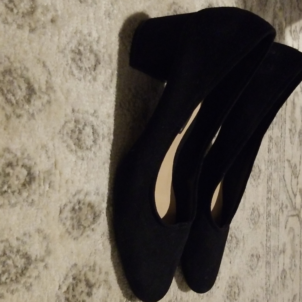 STEVEN NUBUCK SUEDE BLACK ROUND TOE SHOES